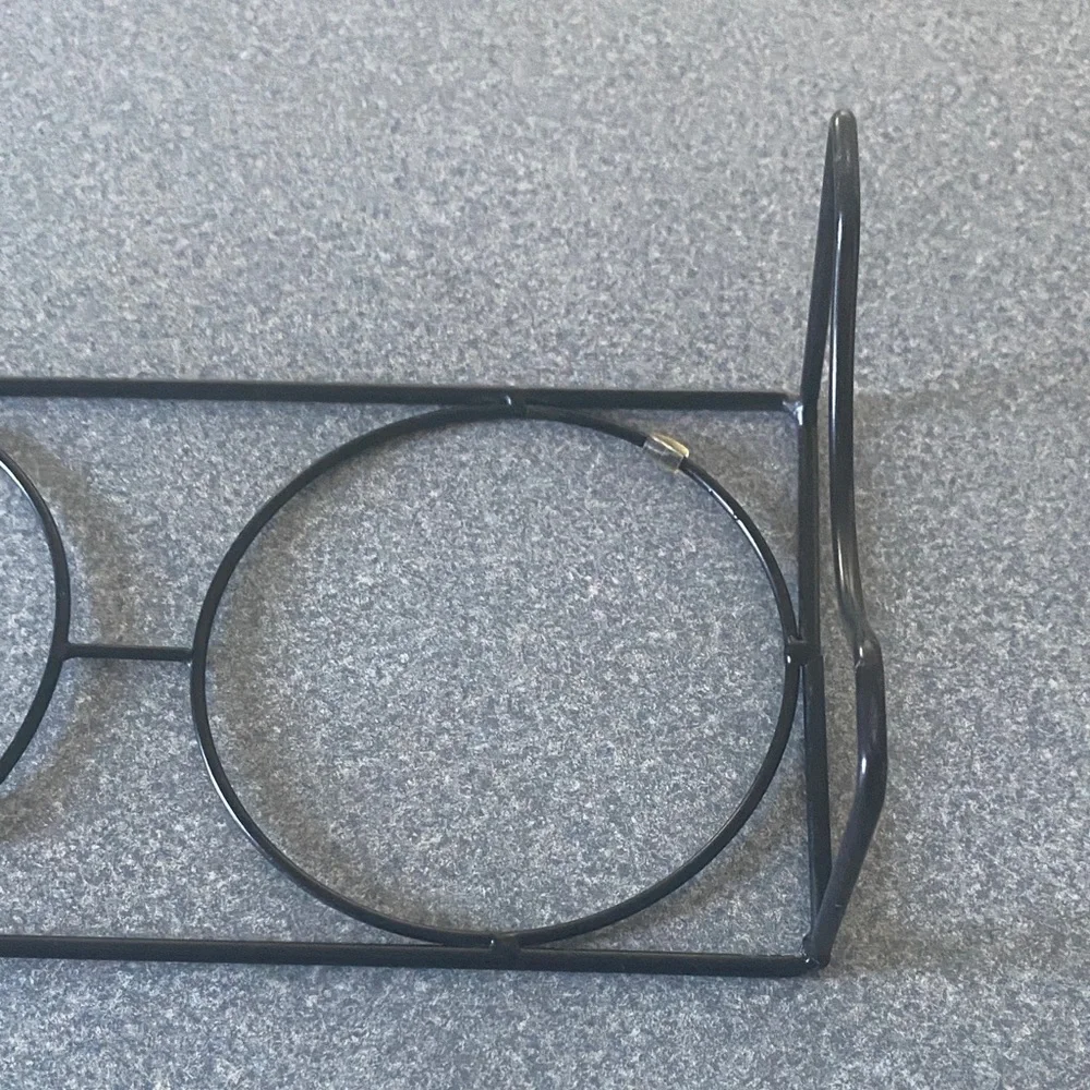 Black Metal Double Bowl Stand